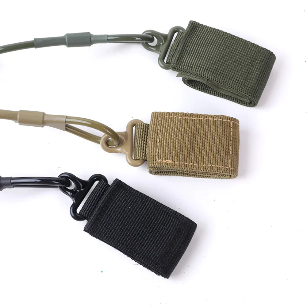 Outdoor Sports Tactical Spring Rope Retractable Anti-Loss Wristband Lanyard Multi-function Clip for Outdoor Tools Keys