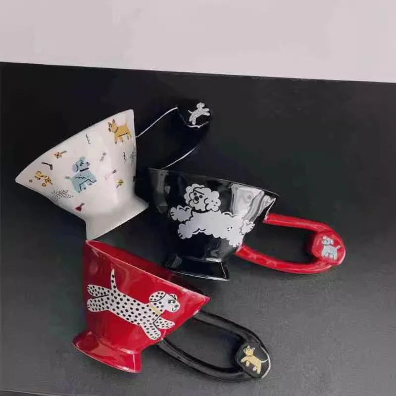 

Чашка с рисунком забавной собаки, креативный большой держатель, дизайнерская кружка для молока, для дома, семейный дневной чай, фотография, хороший подарок