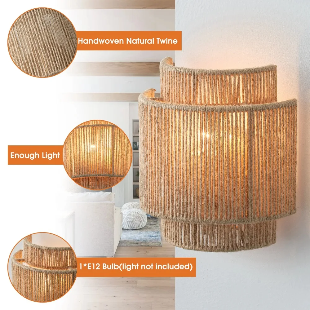 Boho Twine Wall Sconce 5