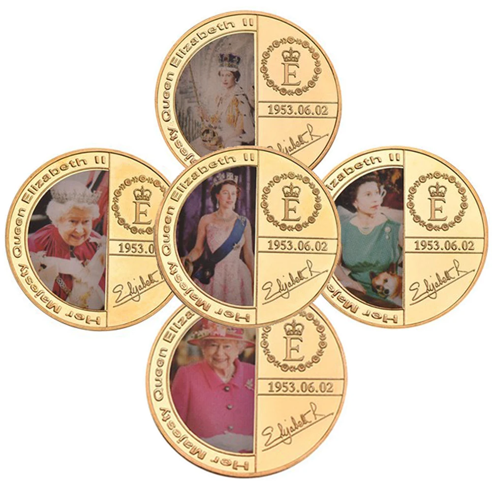 

Uk queen collectibles Her Majesty The Queen Elizabeth II Gold Commemorative Coin Prince Philip Souvenir Challenge Coin Gifts