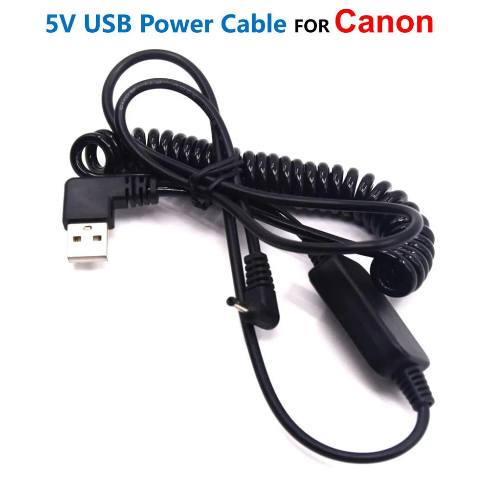 

USB Power Adapter Spring Cable CA-PS700 For Canon Camera DR-E5 DR-E8 DR-E10 DR-E12 DR-E15 DR-20 DR-50 DR-80 DR700 DC Coupler
