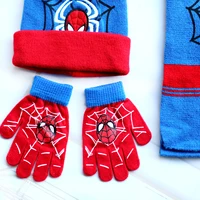 Autumn Winter Children Hat SpiderMan Classics Cartoon Scarf Hat Glove Warm knitted hat Boy Girl Cap Child Christmas Hat 4