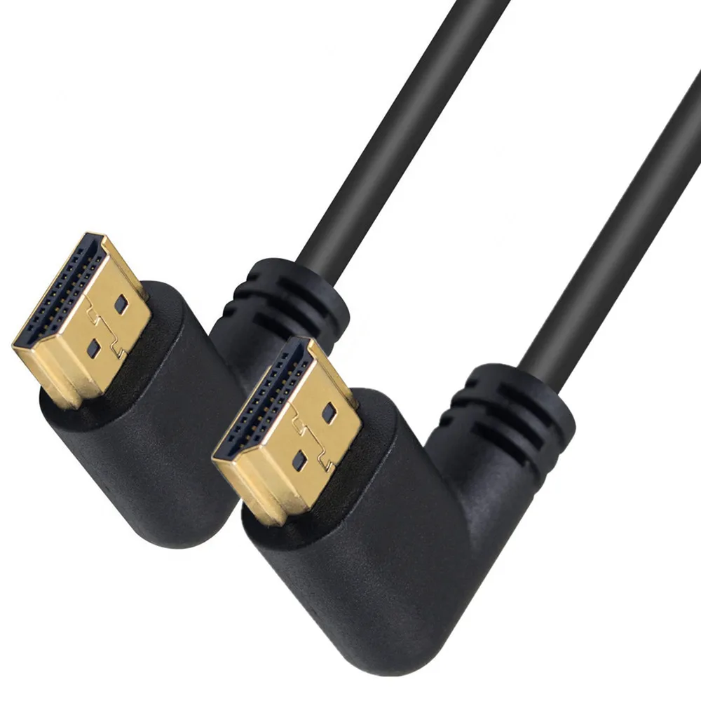 HDTV2.0 4K 3D Dual HDMI-compatible 90 Degree Left Angled HDTV Male To Right Angled HD Male HDTV Cable For DVD PS3 PC