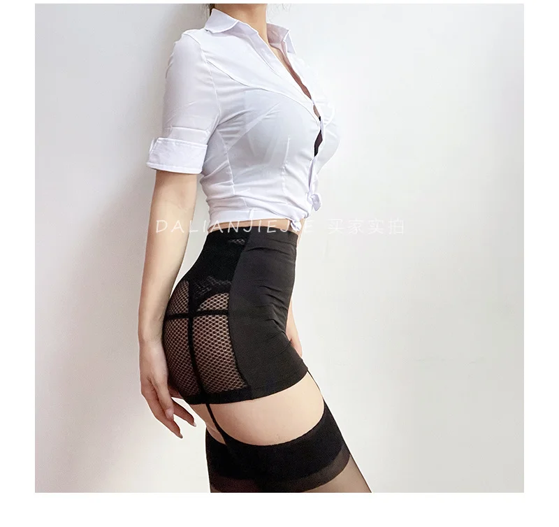WOMENGAGA Sexy Back Mesh Lace Mini Miniskirt Black Transparent Slim Hip Wrap Mini Skirt Hot Sexy Korean JK Kawaii Skirts F8ZG