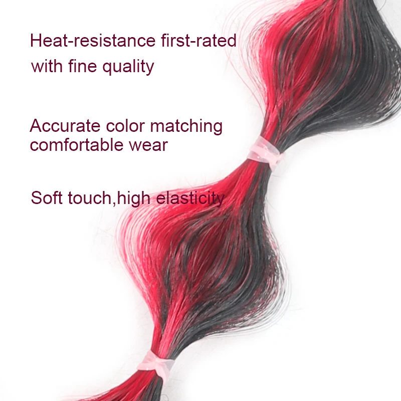 LUPU 2 PCS Bubble Braided Ponytails Hair Extensions Synthetic Braid Wig with Elastic Hair Band Hairpieces for Women