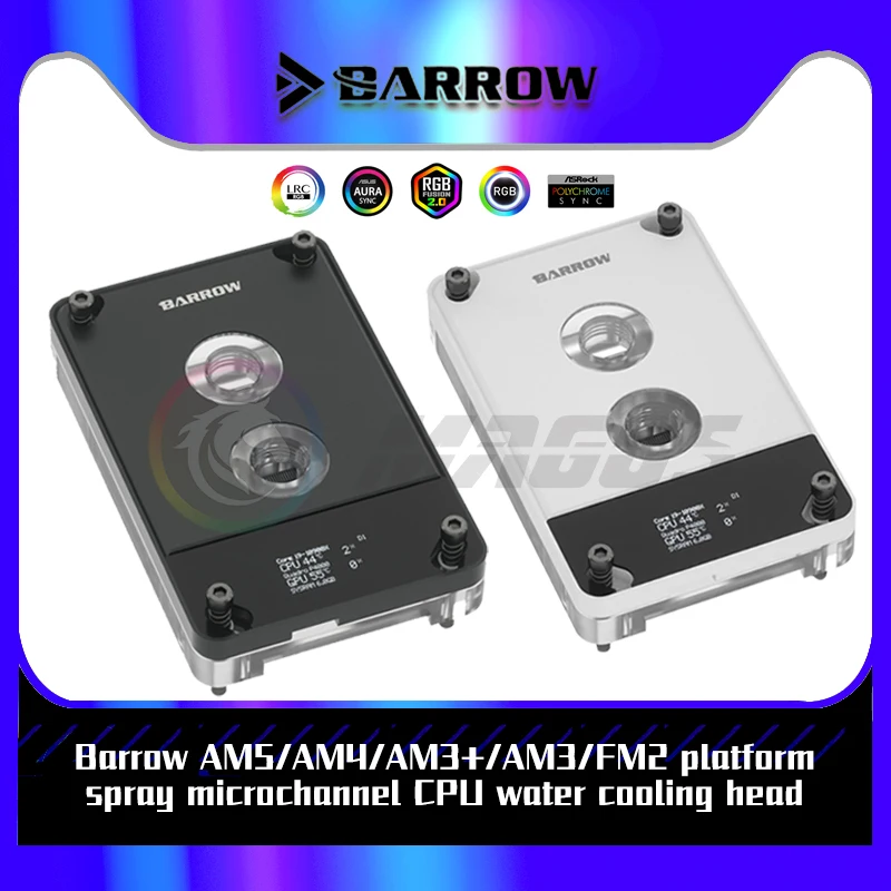 

Barrow CPU водяной блок AM5 PC монитор экран дисплея Бесплатный AIDA64 для AMD Ryzen3/5/7 X470 5V MB RGB SYNC LTPCA-04N