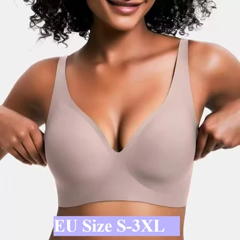 Plus Size Leopard Print Bra Push Up Soft Support Wireless Comfortable Breathable Sexy Basic Lingerie European Cup Size Everyday