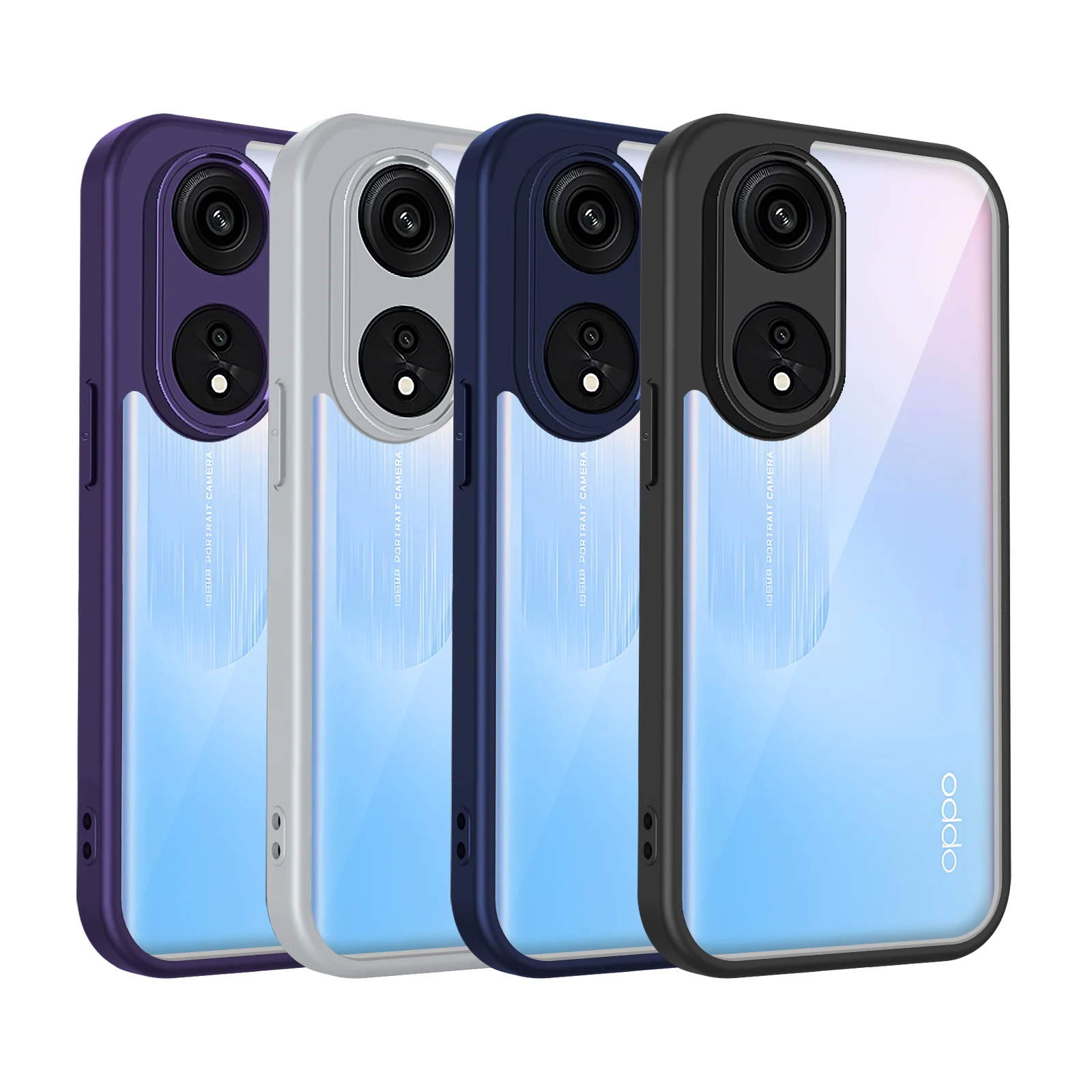 Clear Matte Back Cover with Cushion Silicone Bumper - Durable Phone Case