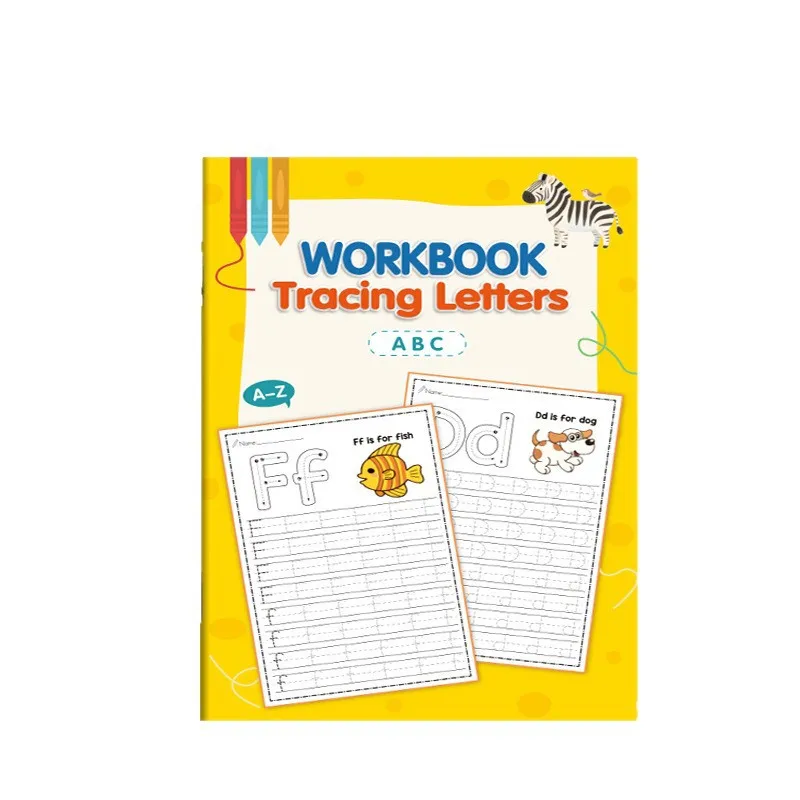 كتاب ممارسة الحروف الأبجدية مكون من 32 صفحة من A-Z - تعلم الحروف الأبجدية التفاعلية والأنشطة الملونة الإبداعية، ويطور مهارات الكتابة