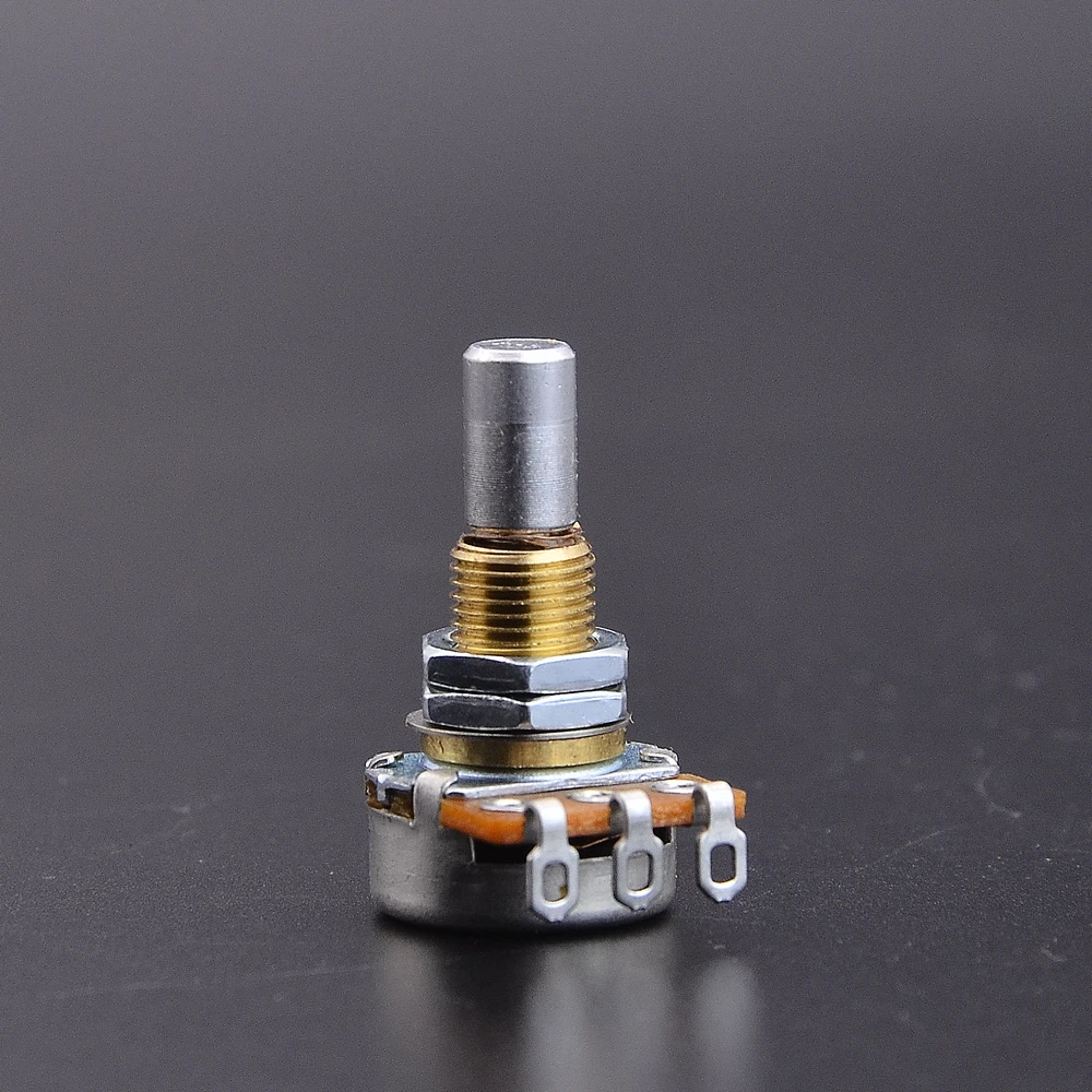 B50K/B100K Brass Bushing Solid Shaft Balance Potentiometer(POT) 1 Piece With Center Detent For Electric Bass