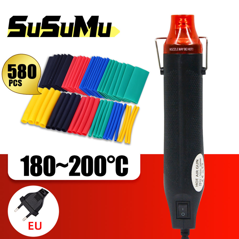 220V Heat Gun Hot Air Electrical 300W DIY Soldering Temperature Blower Gun with Heat Shrink Butt for Craft Embossing Wrap
