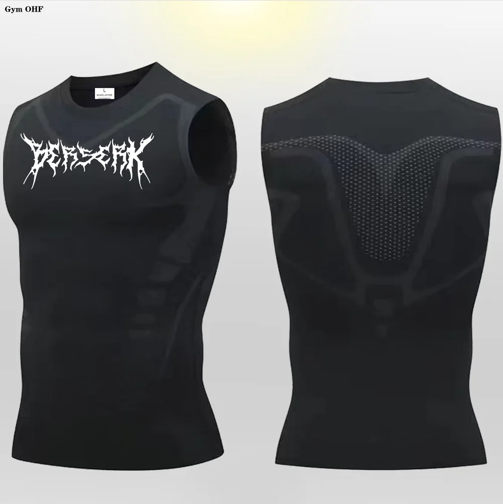Anime Berserk Guts Graphic Compression Gym Vest - Quick Dry Muscle Tank Top