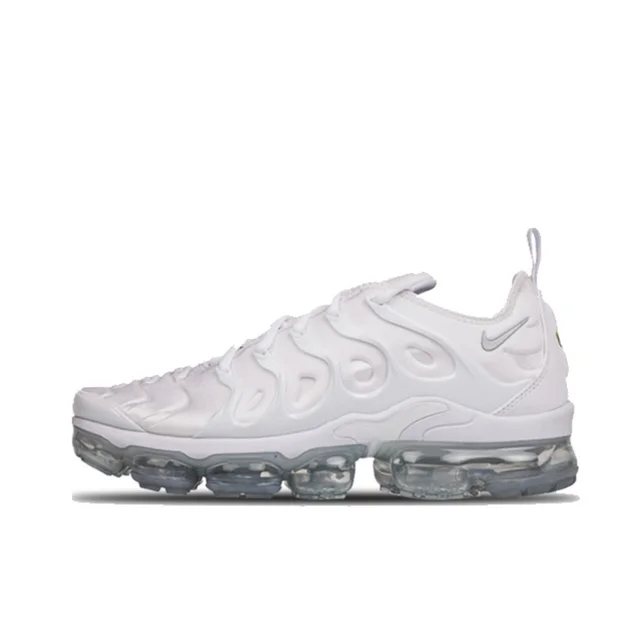 Nike Vapormax Plus Comfortable Shock Absorption Anti-slip Low Top Air Cushion Casual Running Men's and Women's White