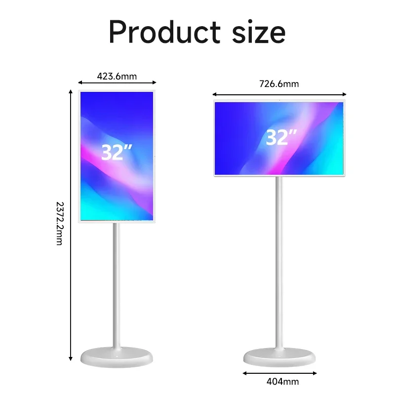 Smart Portable Touch Screen 21.5 Inch Smart Screen Touch Portable Tv Movable Rechargeable White 4+64GB Lcd TV