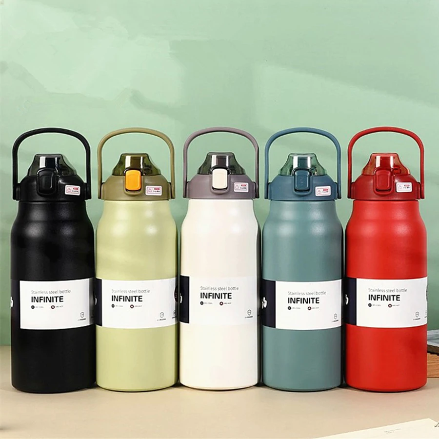 

Уличная ручная термобутылка-неваляшка из нержавеющей стали высокой емкости 1300 мл/1700 мл с изолированной соломинкой