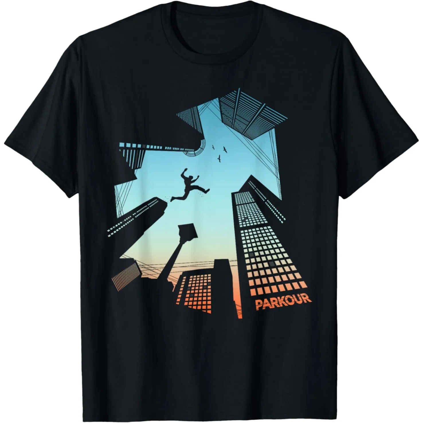 Coole Parkour Freerunning Geschenke Retro Parkour T Shirts Männer Baumwolle Humor Streetwear T-shirt Kurzarm Unisex Lose Kleidung