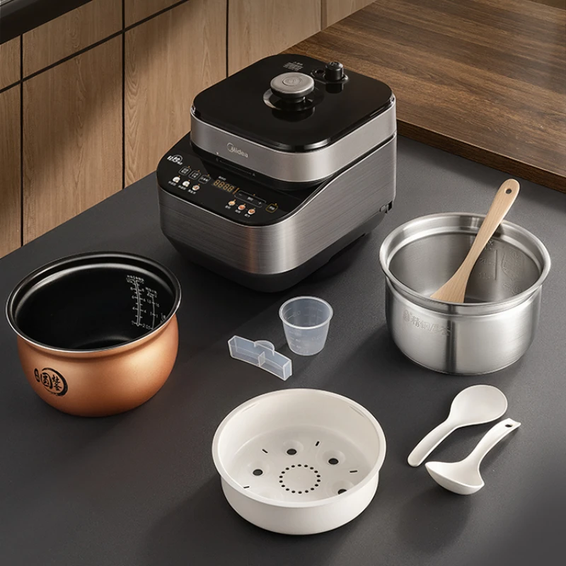 Electric Pressure Cooker 220V 5L Large Capacity Stainless Steel Inner Pot Smart Rice Cooker Kitchen Appliance