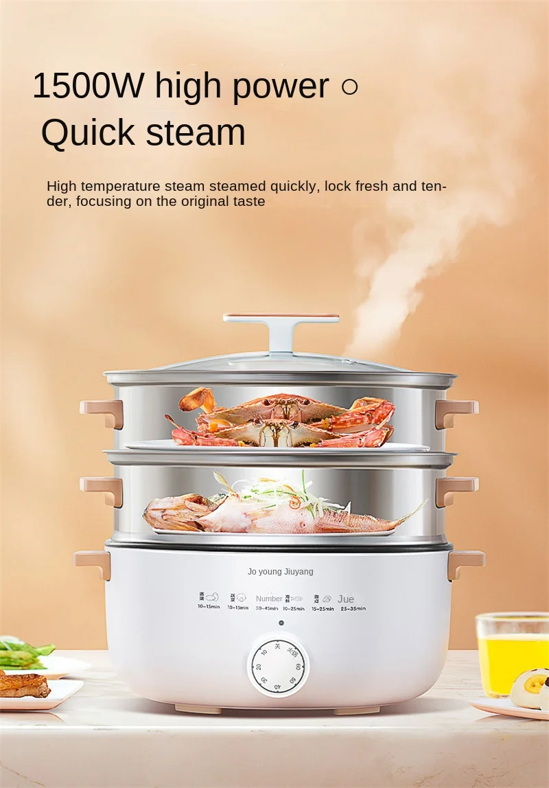 Leen Electric Steamer Multi Functional Three Layer Cooking Integrated Pot  Steamer Cooker Buffet Food Warmer Steamer Pot - Electric Food Steamers -  AliExpress