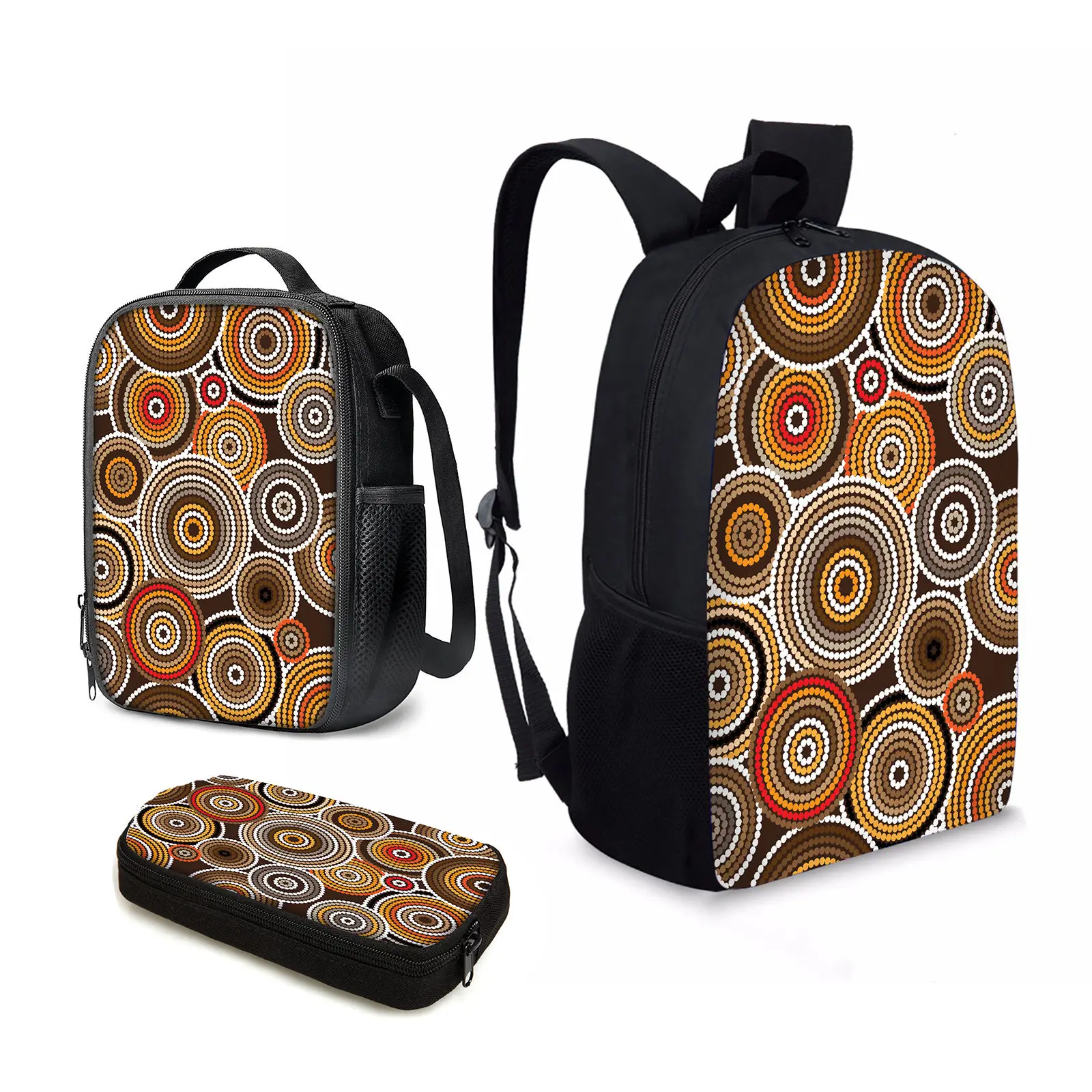 

YIKELUO Shooting Target/love Designs Schoolbags For Teenagers Abstract Printed Laptop Bag Insulated Lunch Pack Pencil Case