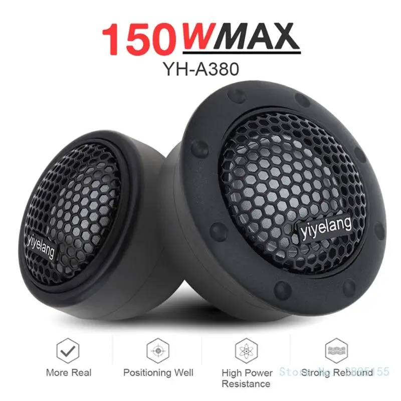 1 Pair YHA380 150W High Power Mini Dome Tweeter Coil Loudspeaker Super Power Clear Sound Car Audios Accessory