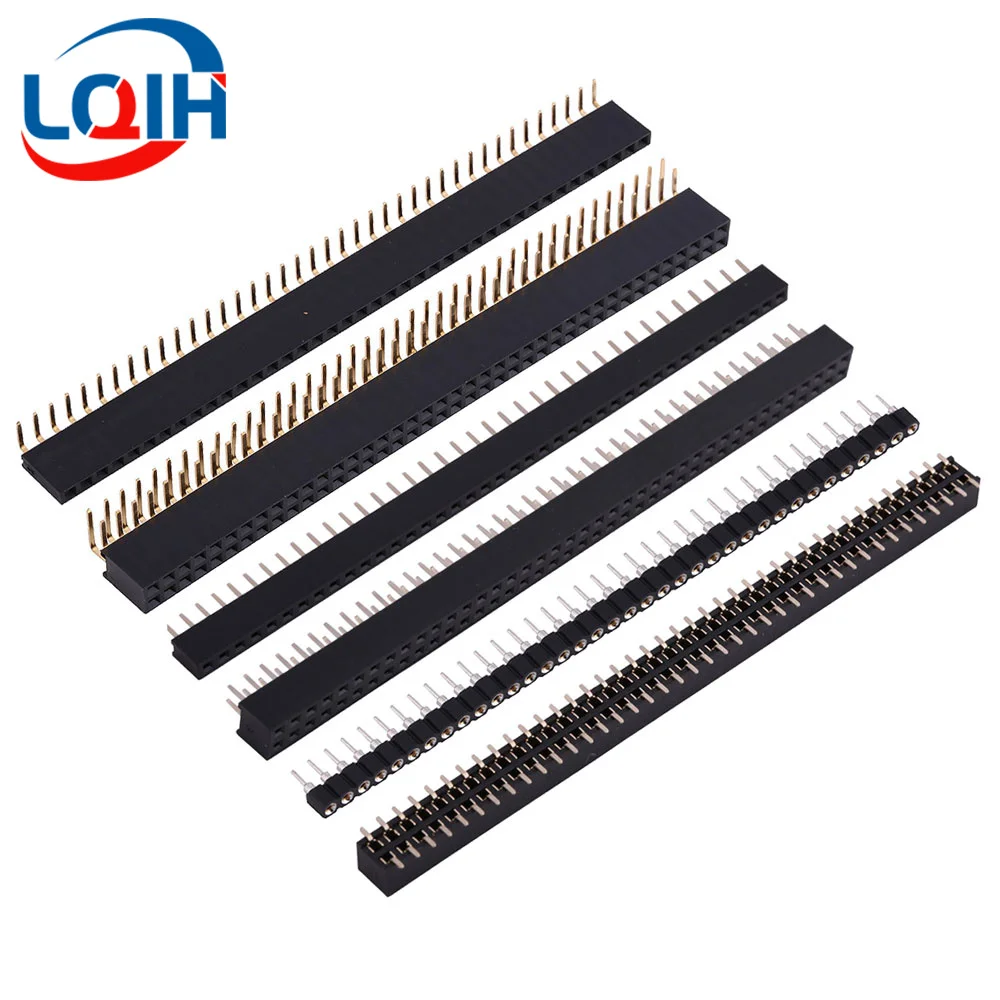 

5PCS Pitch 2.54mm 1x40 2x40 Pin Single Double Row Right Angle Straight SMT SMD Round Female Header Connector