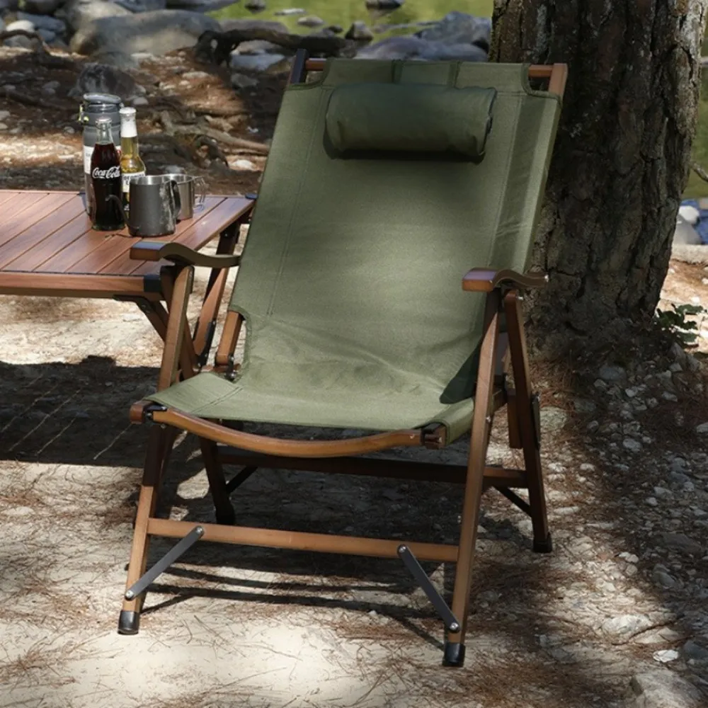 

Portable Adjustable Folding Outdoor Lounges Chair Solid Wood Fishing Picnic Beach Kermit Chair Camping Supplies Garden Furniture