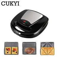 Multifunctional 3 in 1 Waffle Sandwich Panini Baking Machine Household Breakfast Maker With Non-stick Grilling Plate 110V 220V 2