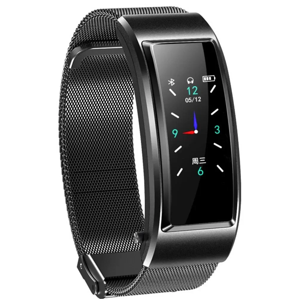 스마트 블루투스 통화 헤드셋 팔찌 심박수 건강 수면 모니터링 스포츠 시계 무선 이어폰 Smartwatch 팔찌 USB
