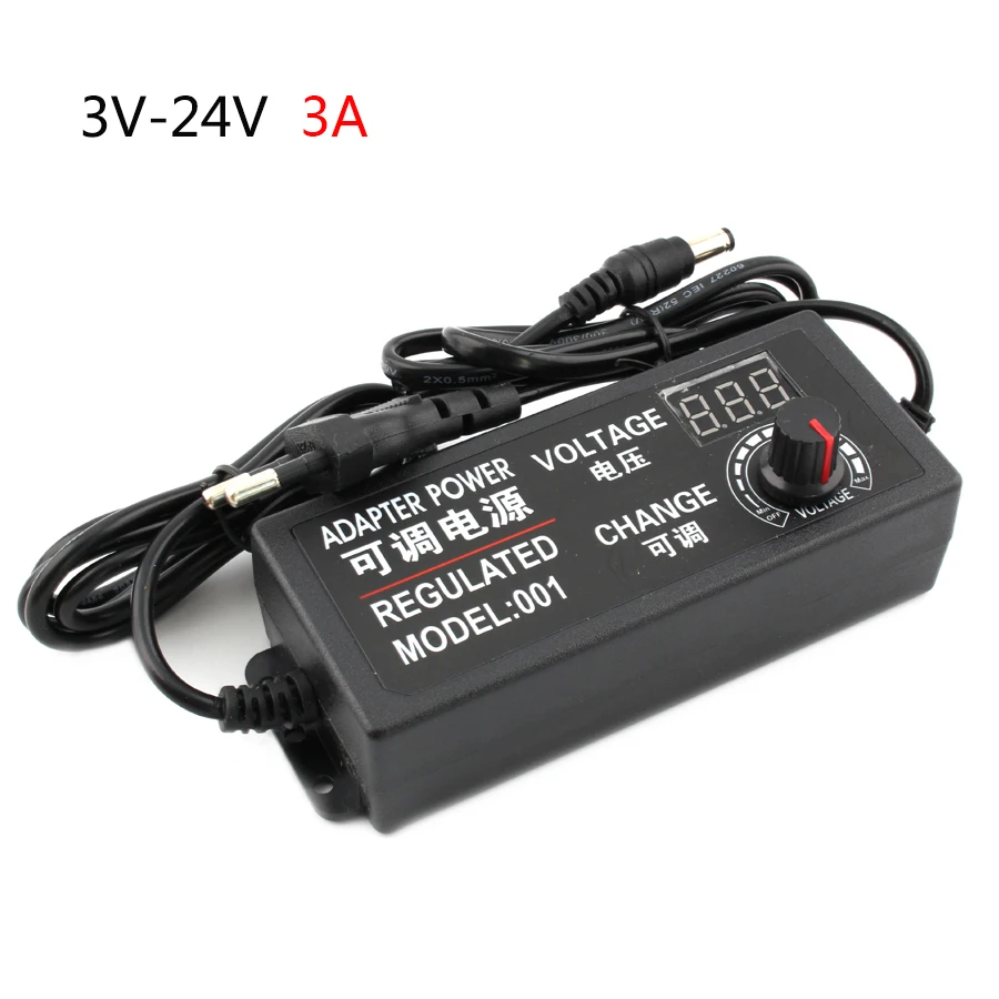 Universal Adjustable Power Supply Adapter with Display Screen