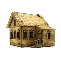 1/72 WWII European Architecture Rural Farm Scene Wooden Assembly Model Decoration DIY Handmade Building Toy 1