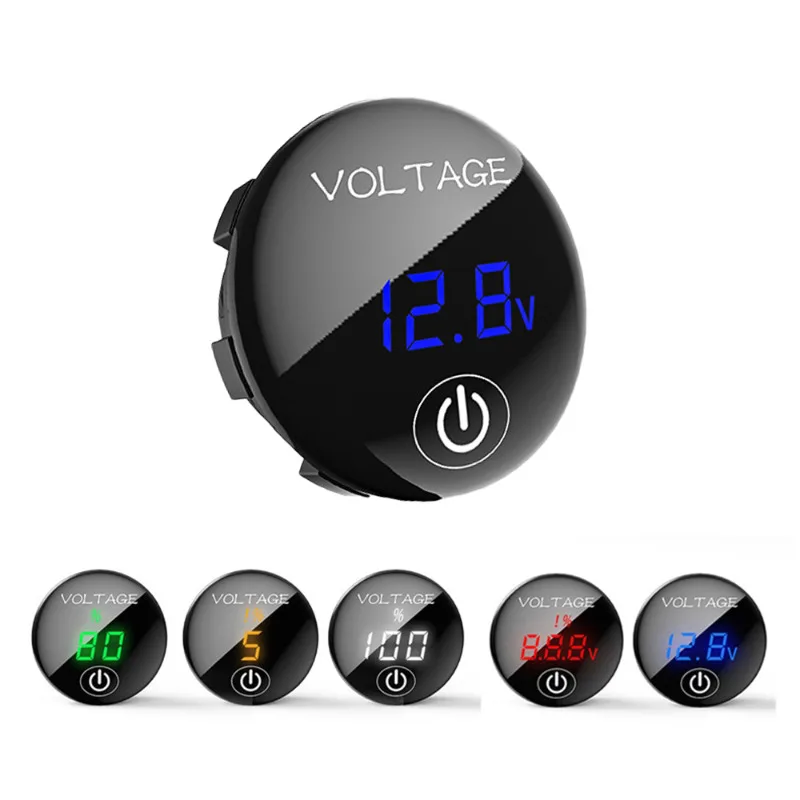 DC 5V-48V LED Panel Digital Voltmeter Battery Capacity Display with Touch ON/OFF Switch for Car Boat Marine with digital voltmeter,digital voltmeter thermometer,car digital gauge