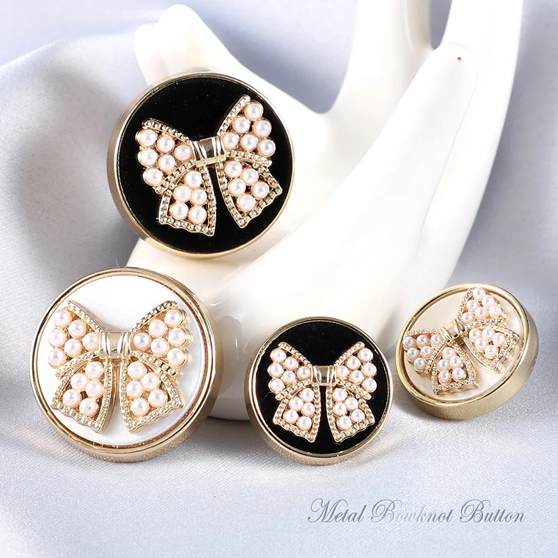 6PCS High-end metal small perfume coat buttons clothes jumper trench coat  high-grade pearl advanced sense of butterfly buttons - AliExpress