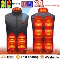 17 Areas Self Heating Vest Four Switch Control Men Heating Jacket USB Electric Heated Clothing Women Thermal Vest Warm Winter 1