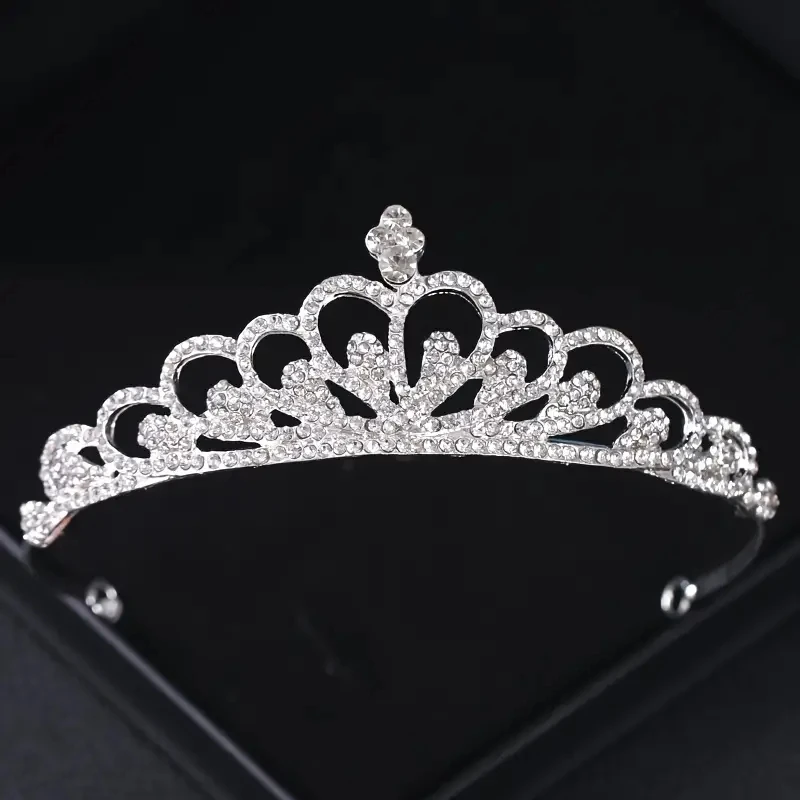 Silberne Kristall Braut Tiara und Krone Stirnband für Frauen Braut Party Strass Abschluss ball Diadem Hochzeit Braut Haarschmuck – Detail 19