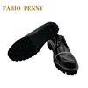 FABIO PENNY summer new men's business formal round head pu thick soled black leather shoes 3