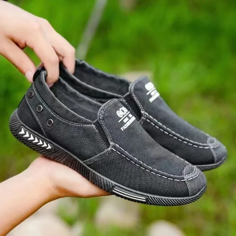 Denim Men's Canvas Shoes Slip on Sneakers Male for Summer Outdoor Driving Moccasin Trendy Vintage Loafers Shoes for Men