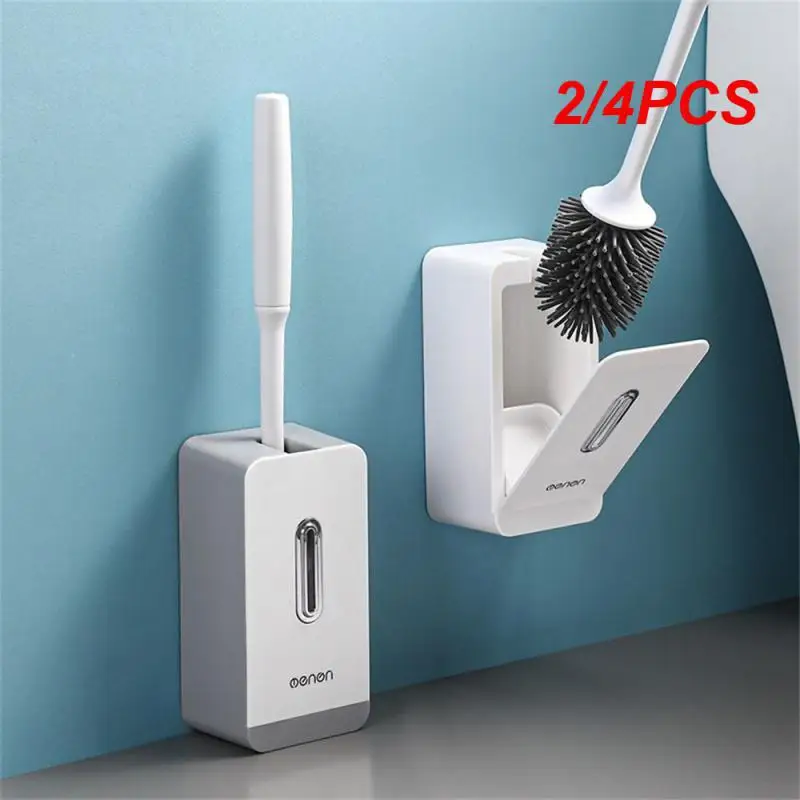 

2/4PCS MENGNI-Toilet Brush Silicone Brush Head Toilet Cleaning Brush For Bathroom Household Cleaning Tool Bathroom Accessories