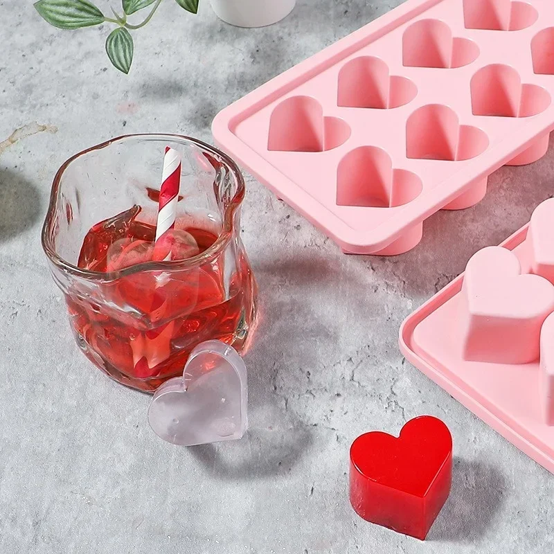 Silicone Heart Shaped Ice Block Mold for Popsicle and Ice Cream