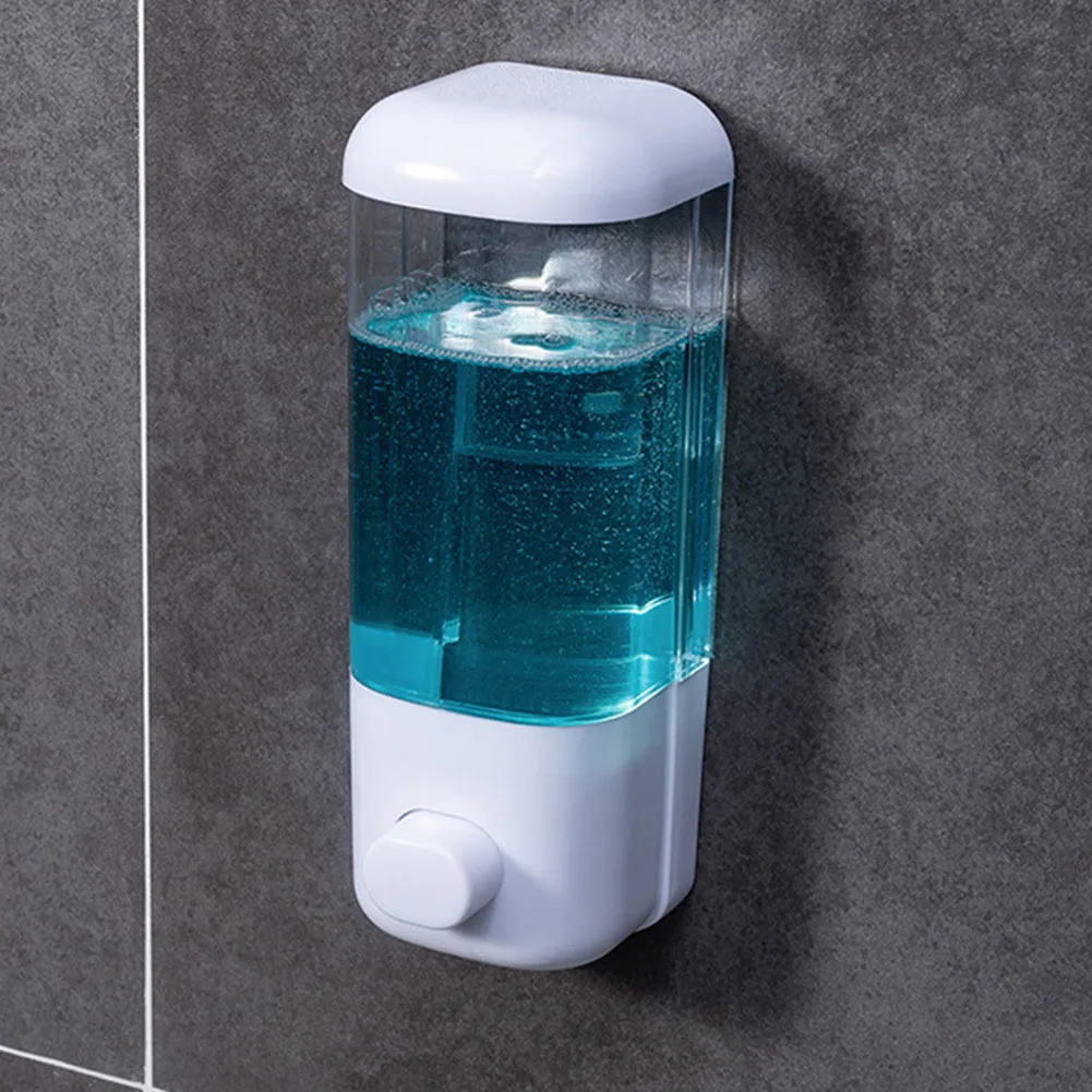 500ML Wall Mounted Shampoo Soap Dispenser Bathroom Non-punching Manual Press Soap Liquid Dispenser Touchless Disinfectant Bottle