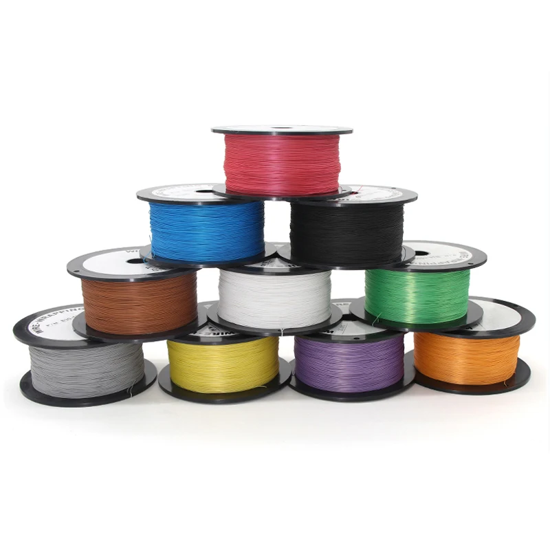 PTFE 와이어 실버 도금 단일 코어 케이블 (스크롤 없음), 고온 미세 구리 와이어, DIY 전자 케이블, UL1423, 5  50m