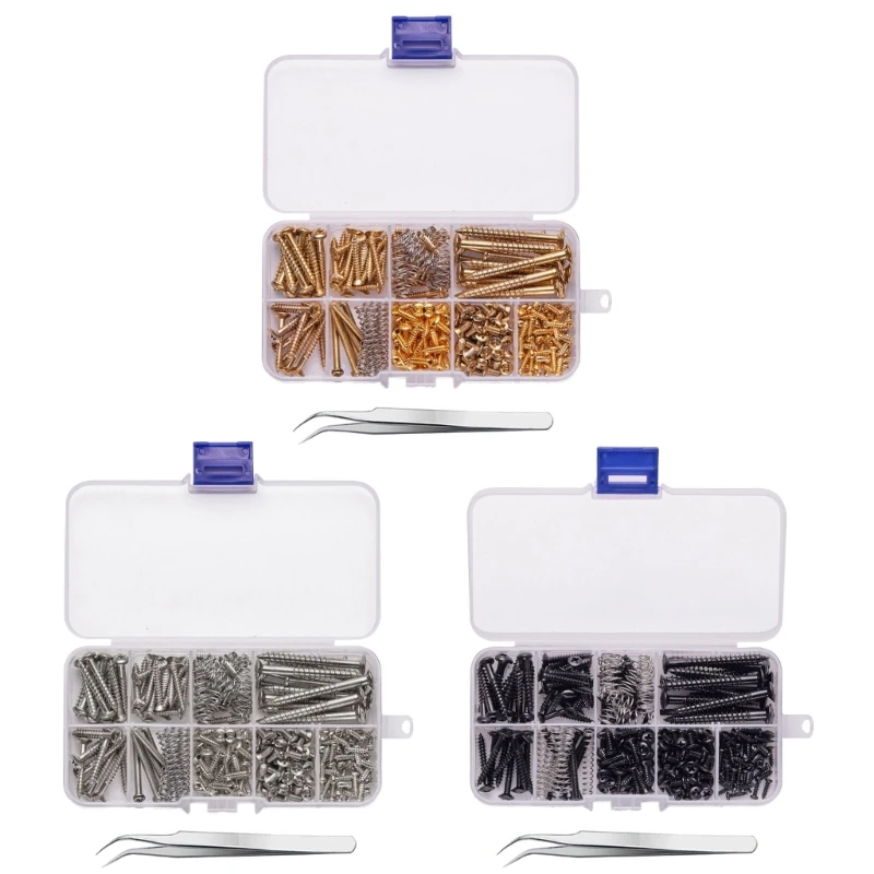 

9 Types Assortment Screws Kits with Springs for Guitar Tuner, Neck Plate