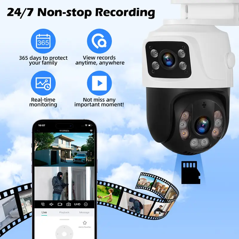 KERUI Wireless Home Security System 8CH POE NVR Kits with 6MP POE Camera Dual Lens Outdoors Video Surveillance Camera System - Image 6