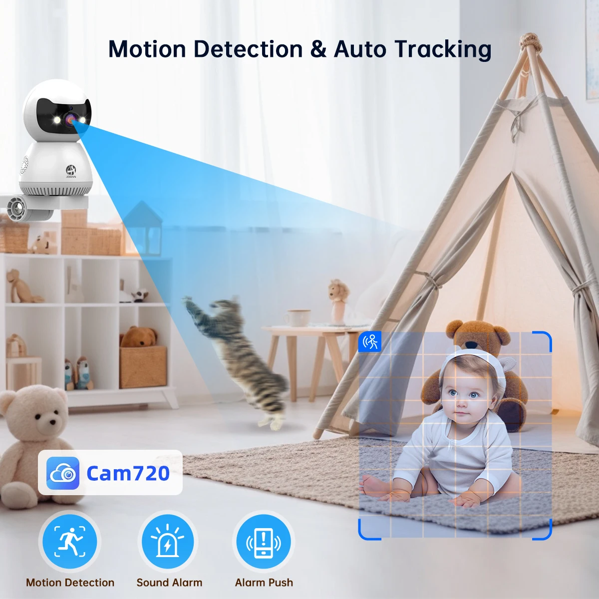 JOOAN 5MP 3MP IP Camera 5G WiFi Home Security Camera AI Tracking Video Surveillance Camera Color Night Vision Smart Baby Monitor 2