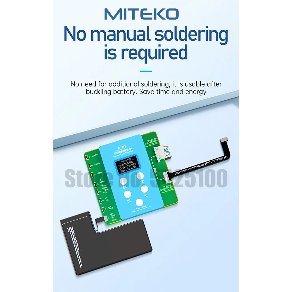 JCID JC Q1 배터리 상태 복구 보드, iPhone 11, 12, 13, 14, 15 Pro, 해결 창, 팝업 수정 배터리 사이클, FPC 필요 없음