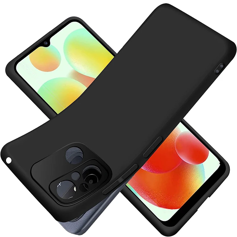 Funda Silicona Líquida Ultra Suave Xiaomi Redmi 12c Color Negra