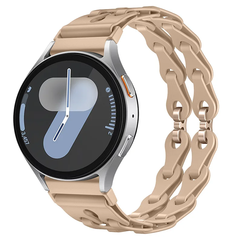Silicone Chain Strap - 20mm/22mm Versatile Smartwatch Bracelet