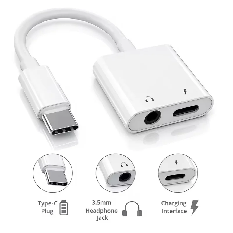 USB-C to 3.5mm Audio Aux Adapter - High-Fidelity Headphone Jack Dongle