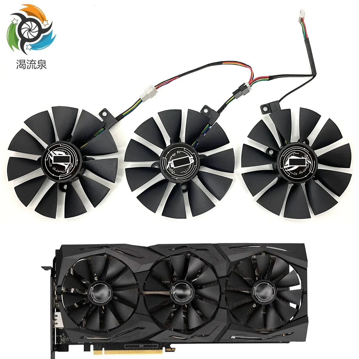 Ventilador de refrigeração da placa gráfica, T129215SU, T129215SM para ASUS, GTX 980 Ti R9 390X 390 GTX 1060 1070 1080 Ti RX 480 RX480, Novo, 87mm