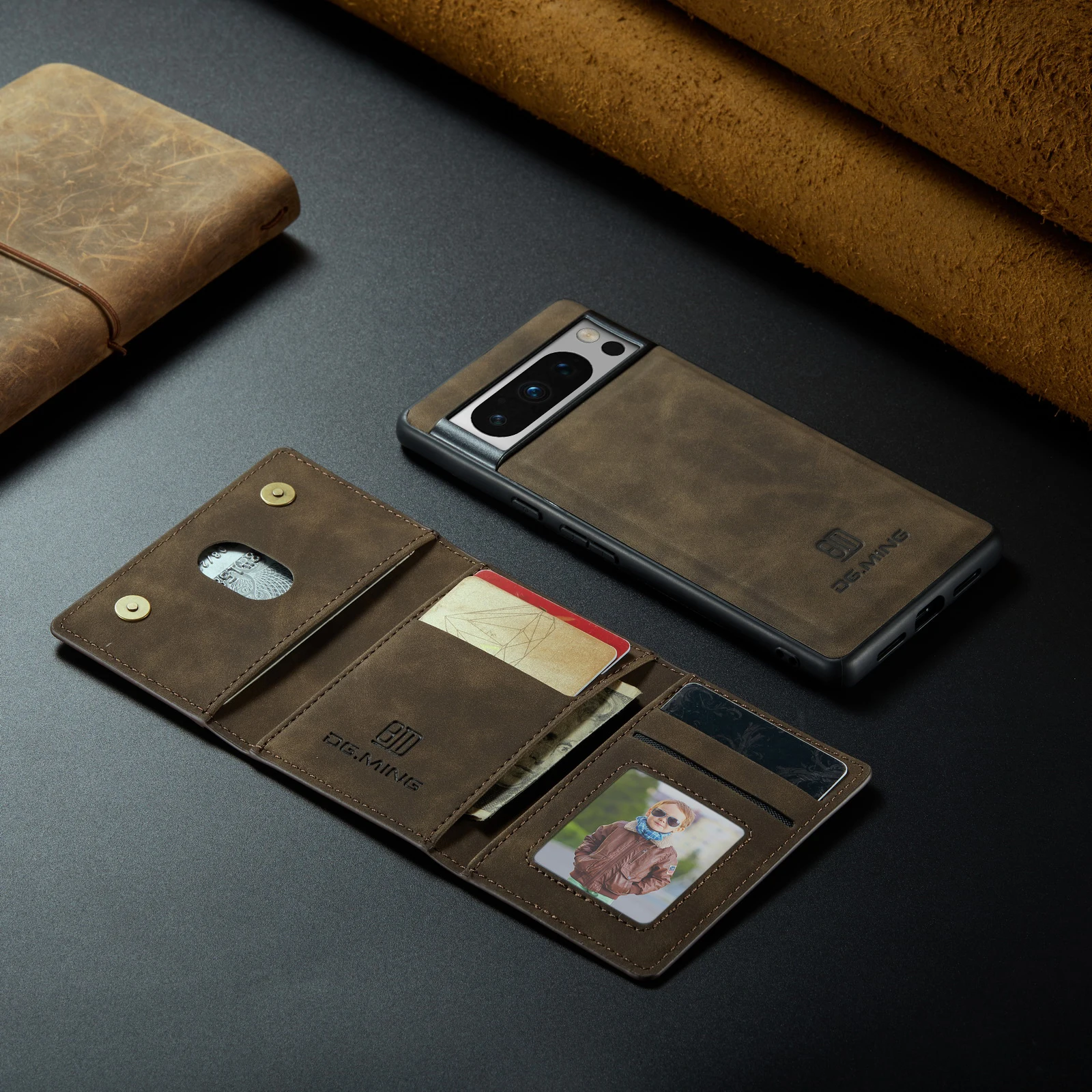 Luxury Magnetic Leather Wallet Phone Case with Kickstand and Credit Card Holder Cover