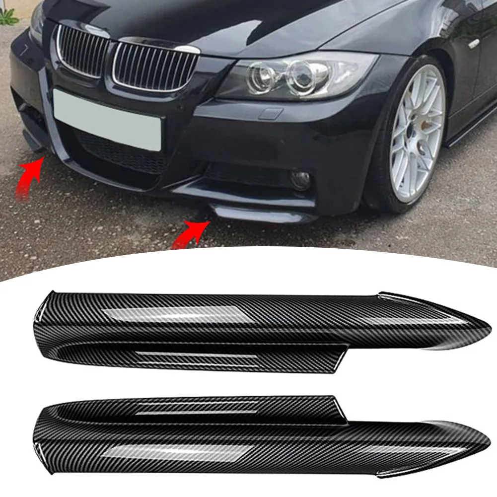 

2Pcs Front Bumper Lip Splitter Flap Fit For BMW 3 Series E90 E91 M-Tech 320i 330i 2005-2008 Gloss Black/ Carbon Look Decoration